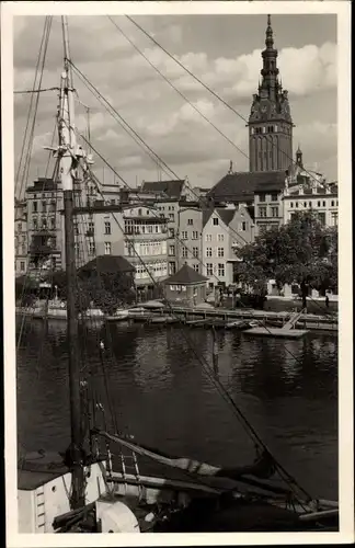 Ak Elbląg Elbing Westpreußen, Elbingfluss, St. Nicolai