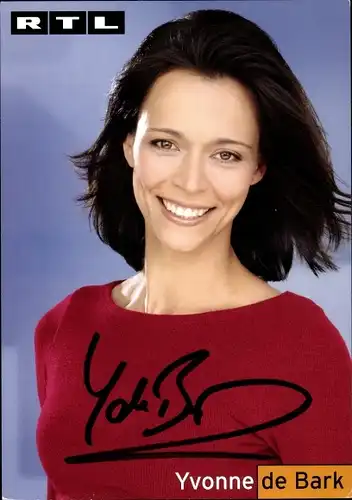 Ak Schauspielerin Yvonne de Bark, Portrait, Autogramm, RTL