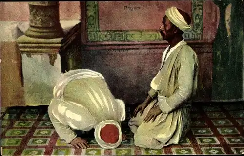 Ak Ägypten, Prayers, Zwei Männer beim Beten