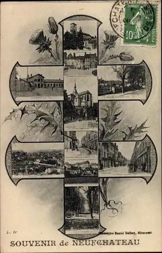 Ak Neufchâteau Lothringen Vosges, Stadtansichten in Doppelkreuz