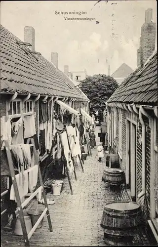 Ak Scheveningen Den Haag Südholland, Visscherswoningen, Fischerhäuser