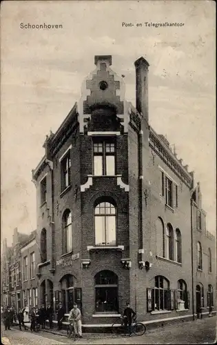 Ak Schoonhoven Südholland Niederlande, Post- en Telegraafkantoor