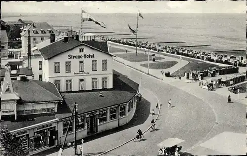 Ak Nordseebad Duhnen Cuxhaven, Strandhotel und Promenade