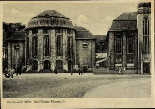 Ak Wesermünde Mitte Bremerhaven, Stadttheater Kunsthalle
