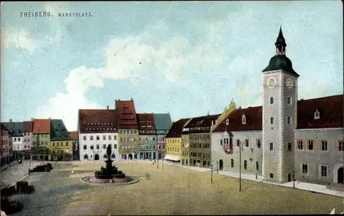 Ak Freiberg in Sachsen, Marktplatz