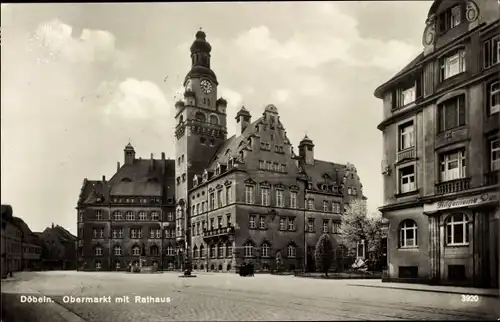 Ak Döbeln in Sachsen, Obermarkt mit Rathaus