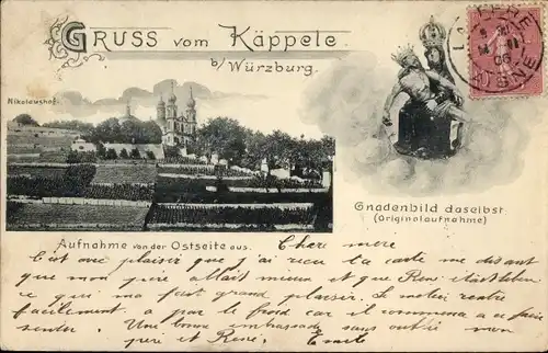 Ak Würzburg am Main Unterfranken, Wallfahrtskirche Käppele, Nikolaushof, Gnadenbild
