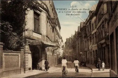 Ak Worms am Rhein, Hardt Gasse, Cercle des Officiers