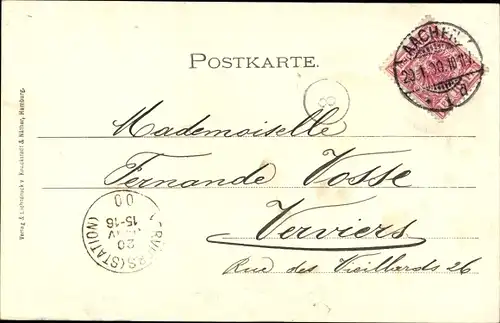 Passepartout Ak Aachen Westfalen, Straßenpartie an der Christuskirche