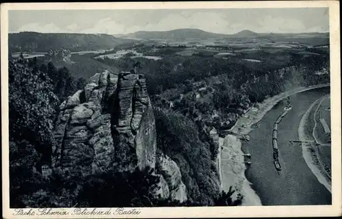 Ak Elbsandsteingebirge, Sächsische Schweiz, Blick von der Bastei