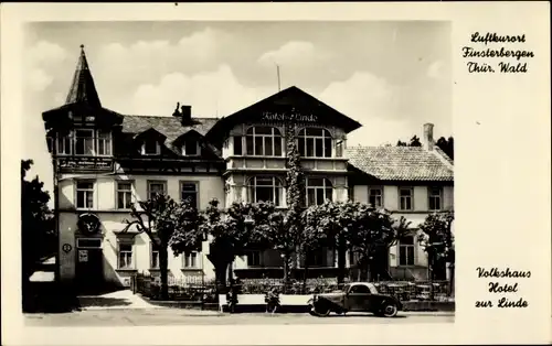 Ak Finsterbergen Friedrichroda im Thüringer Wald, Volkshaus Hotel zur Linde