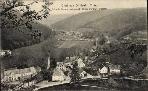 Ak Ohrdruf, Schwarzawaldgrund, Straße Ohrdruf n.Oberhof