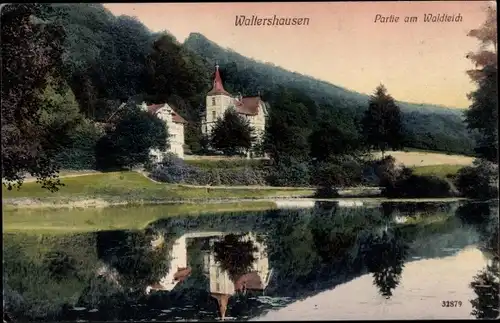 Ak Waltershausen in Thüringen, Partie am Waldteich