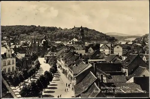 Ak Waltershausen in Thüringen, Stadtansicht, Schloss und Inselsberg