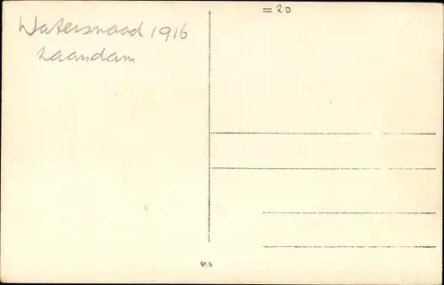 Foto Ak Zaandam Zaanstad Nordholland, Watersnood 1916, Hochwasser