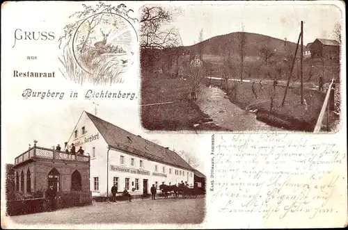 Ak Lichtenberg im Erzgebirge, Restaurant Burgberg
