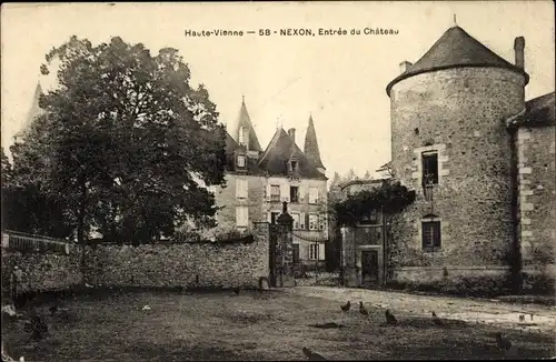 Ak Nexon Haute Vienne, Entrée du Château