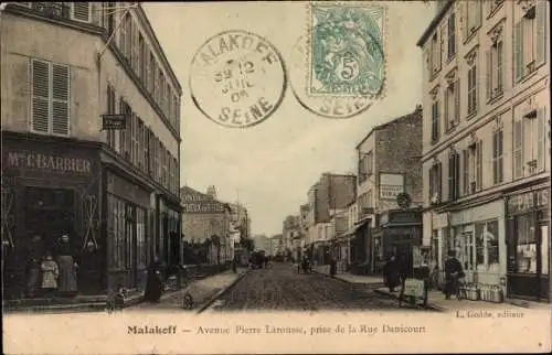 Ak Malakoff Hauts de Seine, Avenue Pierre Larousse, prise de la Rue Damicourt