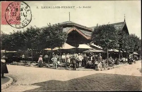 Ak Levallois Perret Hauts de Seine, Le Marche, Außenansicht