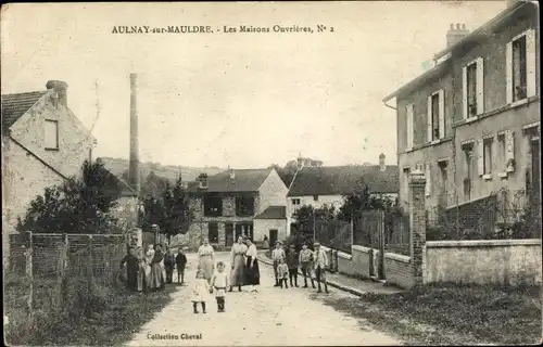 Ak Aulnay sur Mauldre Yvelines, Les Maisons Ouvrieres No 2
