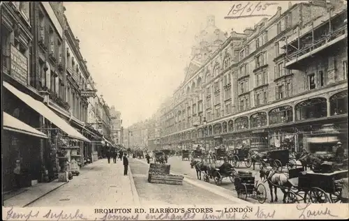 Ak London City England, Brompton Rd. Harrod's Stores