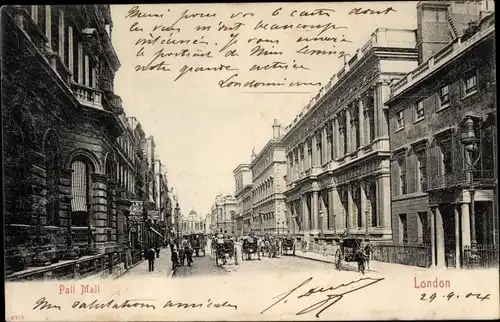 Ak London City England, Pall Mall