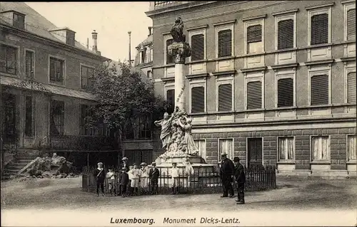 Ak Luxembourg Luxemburg, Monument Dieks Lenz