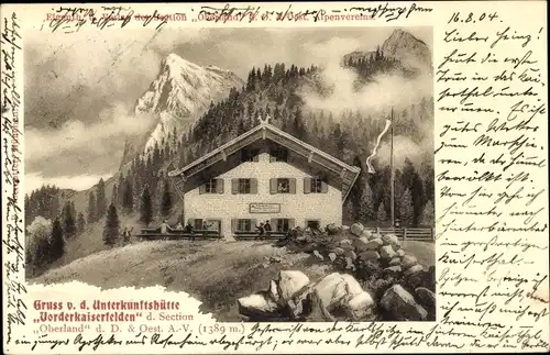 Ak Ebbs in Tirol, Vorderkaiserfeldenhütte, Unterkunftshütte