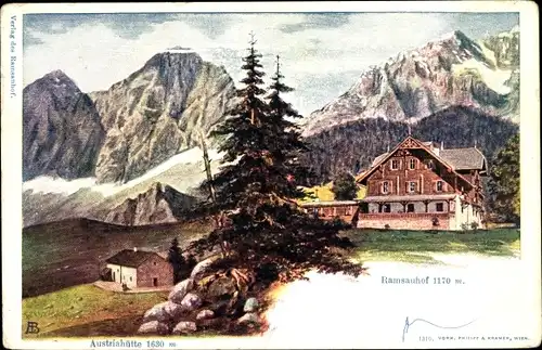 Künstler Ak Steiermark, Austriahütte, Ramsauhof