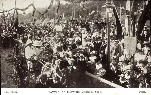 Ak Jersey Kanalinseln, Battle of Flowers, 1908