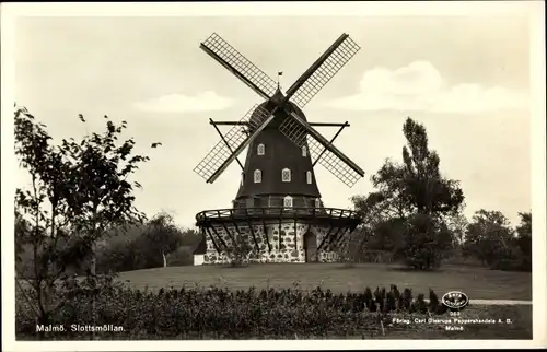 Ak Malmö Schweden, Slottsmöllan, Windmühle