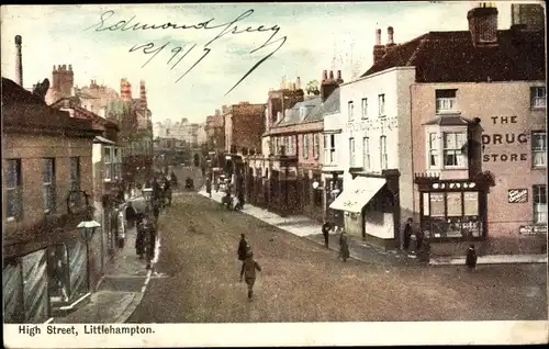 Ak Littlehampton West Sussex England, High Street, The Drug Store