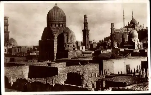 Ak Cairo Kairo Ägypten, Mamelouk Tombs and Citadel