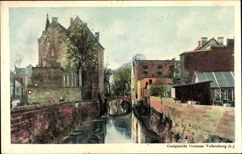 Ak Valkenburg aan de Geul Limburg Niederlande, Partie an der Göhl, Brücke, Häuser