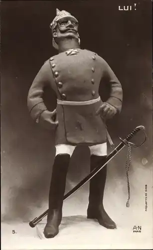 Ak Lui, Karikatur, Plastik, Kaiser Wilhelm II.