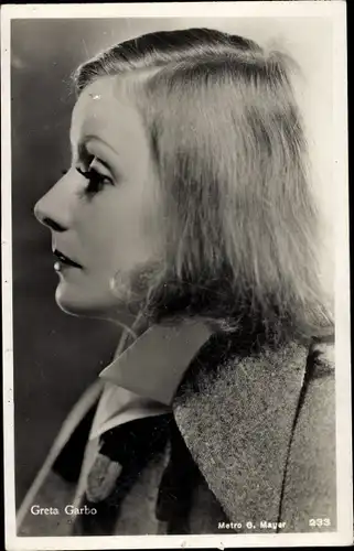 Ak Schauspielerin Greta Garbo, Portrait