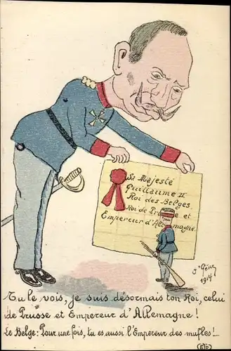 Künstler Ak Gens, Karikatur, Kaiser Wilhelm II., tu es aussi l'Empereur des mufles