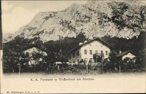Ak Weißenbach am Attersee in Oberösterreich, KK Forstamt