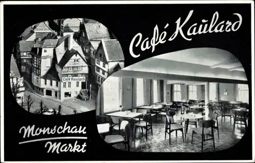 Ak Monschau Montjoie in der Eifel, Café Kaulard, Speisesaal, Markt, Innenansicht