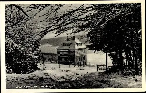 Ak Welliehausen Hameln in Niedersachsen, Ferienheim Haus am Berge, Winter