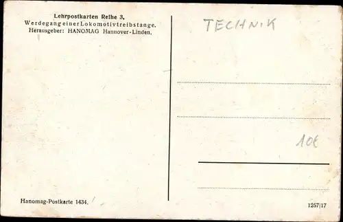 Ak Werdegang einer Lokomotivtreibstange, Hanomag, Kopierfräsmaschine