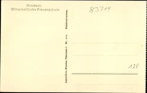 Ak Miesbach in Oberbayern, Wirtschaftliche Frauenschule