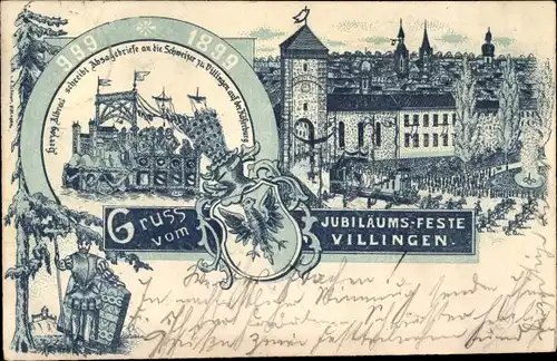 Litho Villingen im Schwarzwald, Jubiläumsfest 1899