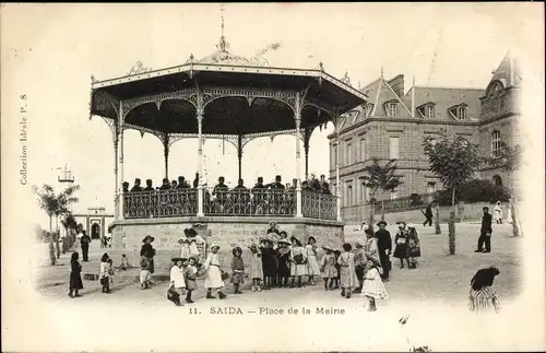 Ak Saida Algerien, Place de la Mairie