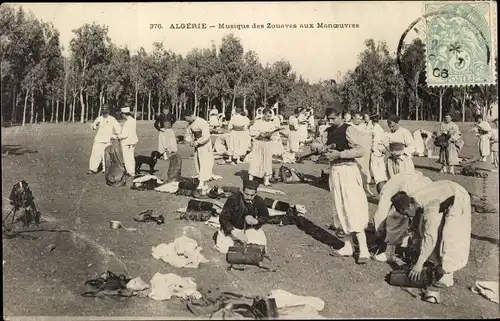 Ak Algerien, Musique des Zouaves aux Manoeuvres