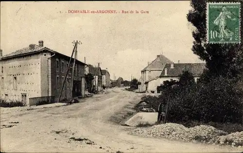 Ak Dombasle en Argonne Meuse, Rue de la Gare