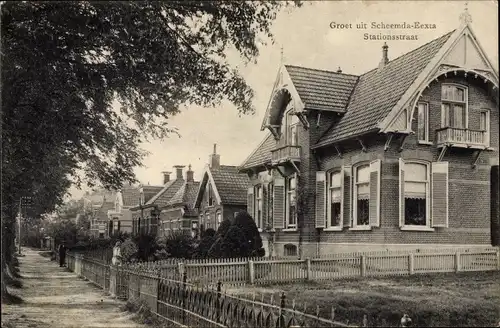 Ak Eexta Scheemda Oldambt Groningen Niederlande, Stationsstraat