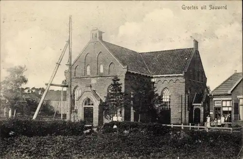 Ak Sauwerd Groningen Niederlande, Kirche