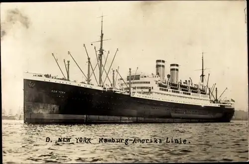 Ak Dampfer New York, HAPAG, Backbord