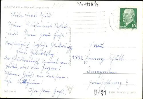 Ak Hansestadt Rostock, Blick auf Lange Straße